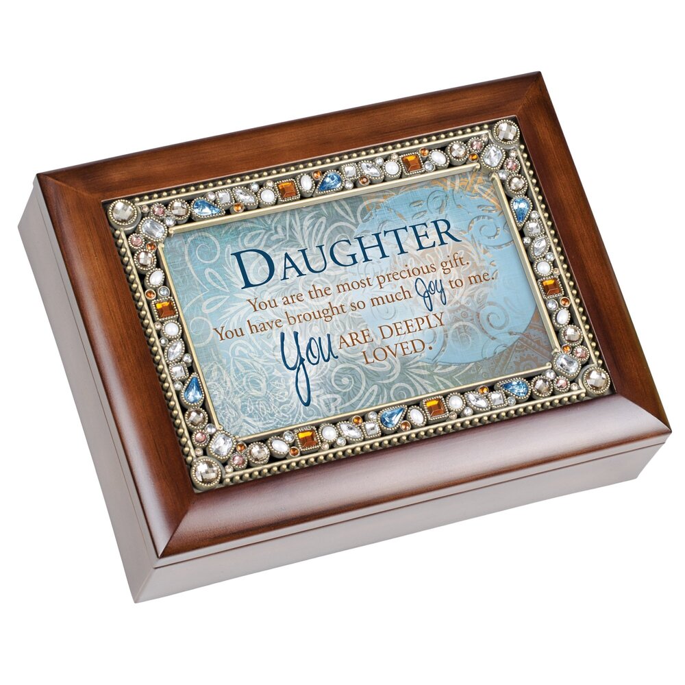 4265 Daughter Most Precious Gift Woodgrain Jewelry Music Box Plays You